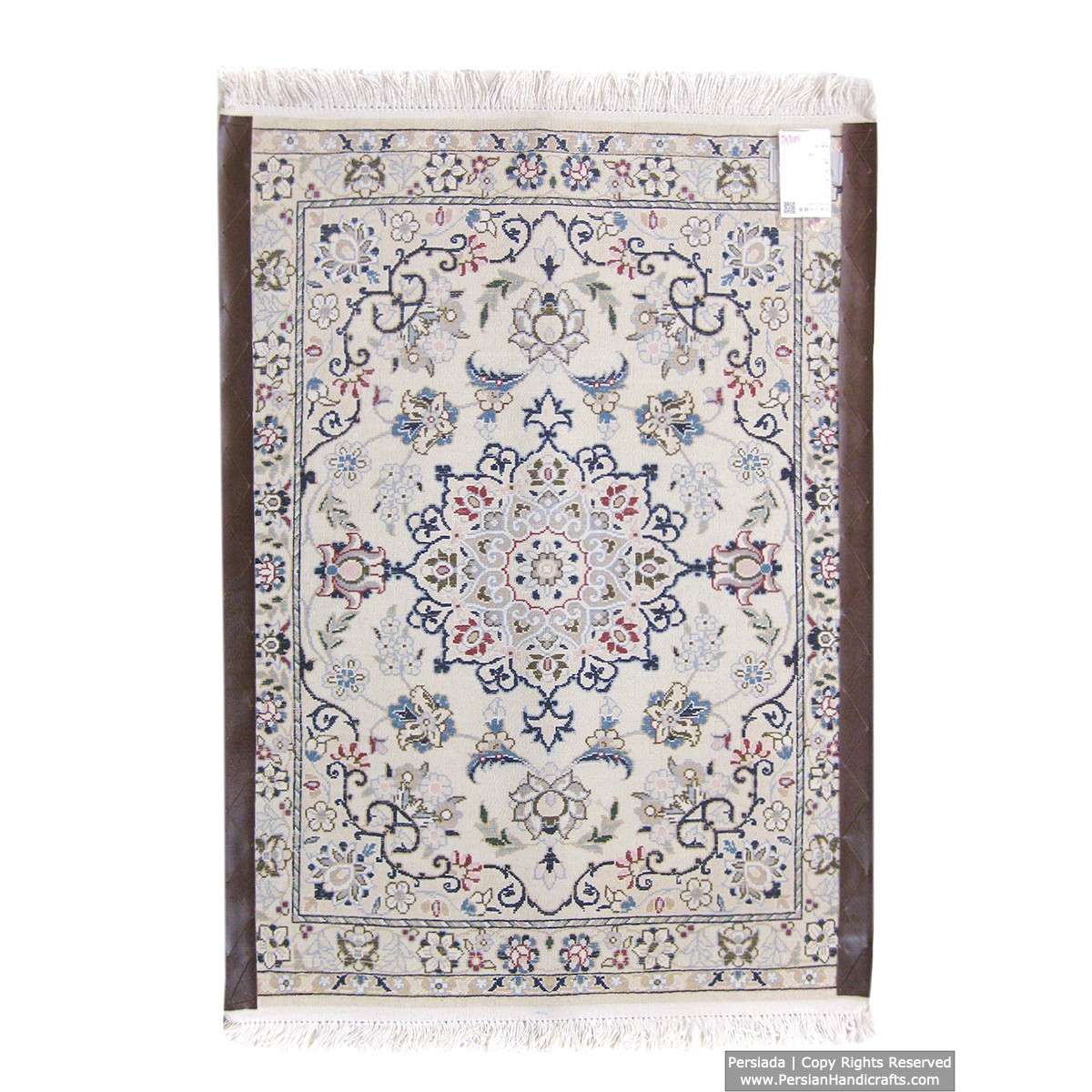 Medallion Design Wool & Cotton Naein Persian Rug  -  RN5001-Persian Handicrafts
