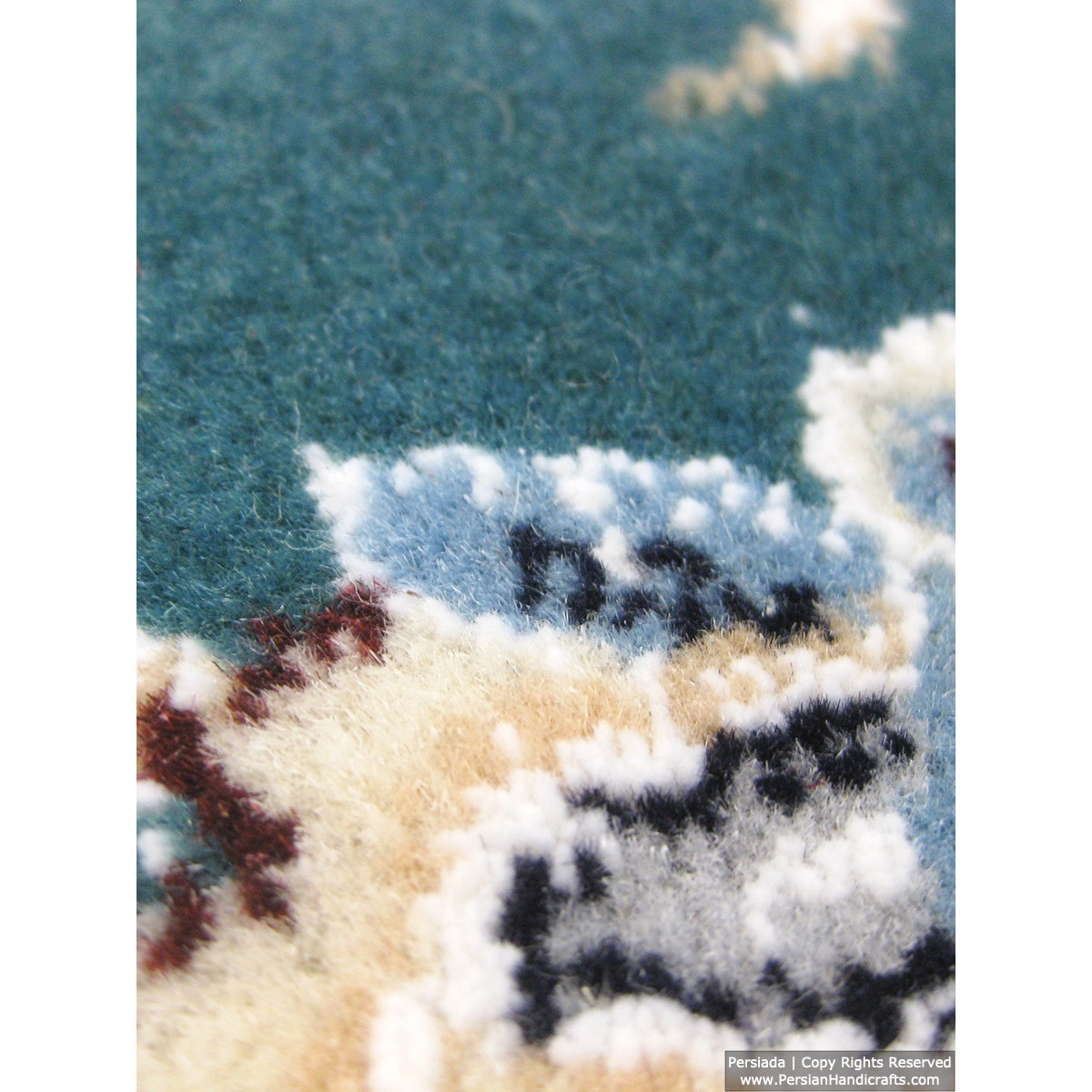 Medallion Design Wool & Cotton Naein Persian Rug  -  RN5003-Persian Handicrafts