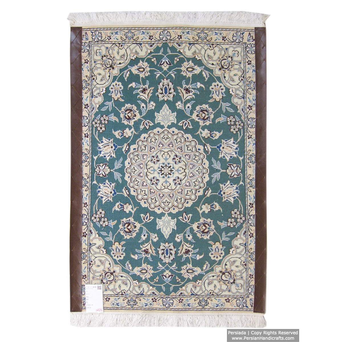 Medallion Design Wool & Cotton Naein Persian Rug  -  RN5003-Persian Handicrafts