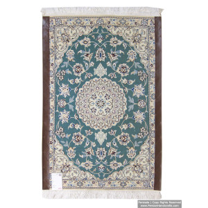 Medallion Design Wool & Cotton Naein Persian Rug  -  RN5003-Persian Handicrafts