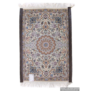 Medallion Design Wool & Cotton Naein Persian Rug  -  RN5004-Persian Handicrafts