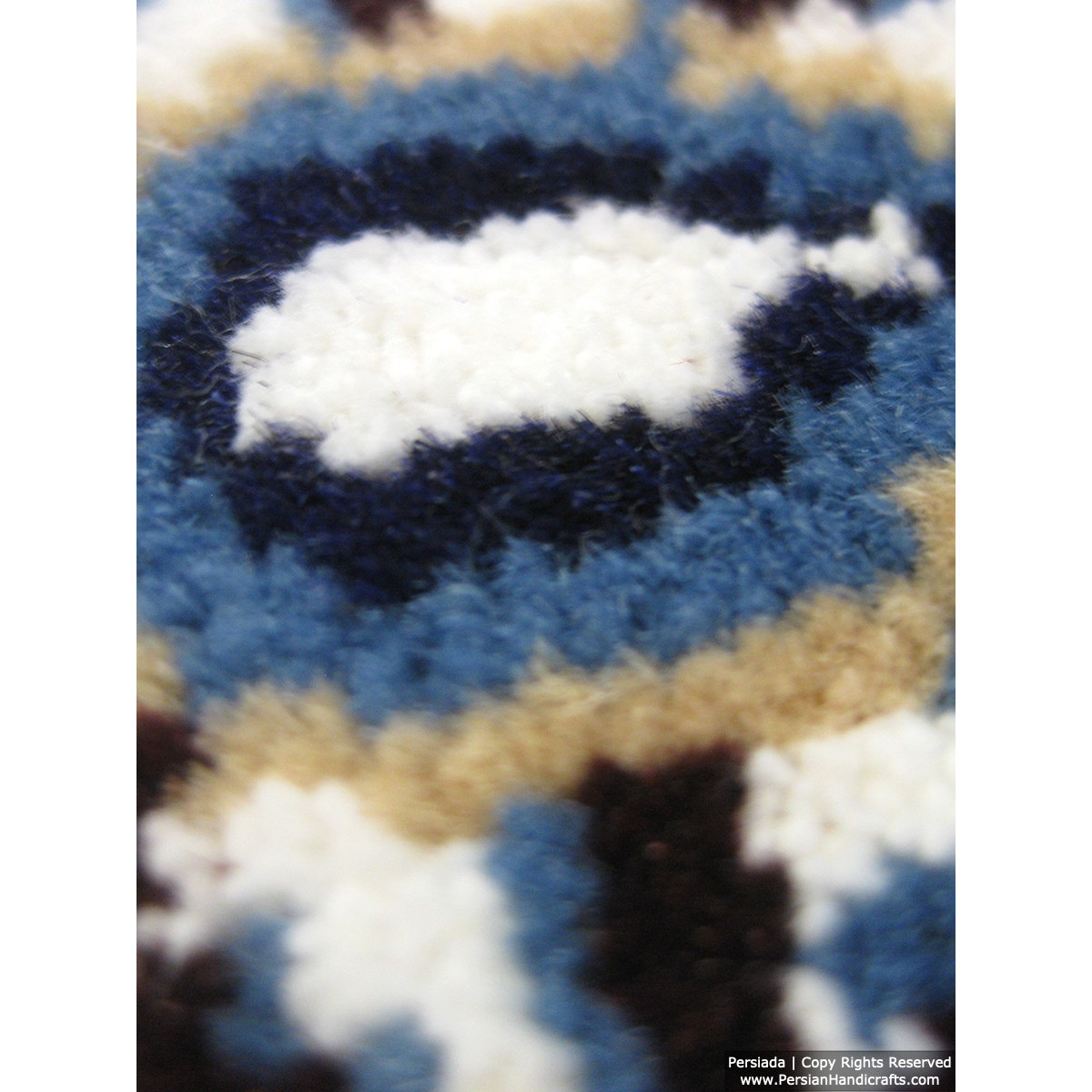 Medallion Design Wool & Cotton Naein Persian Rug  -  RN5005-Persian Handicrafts