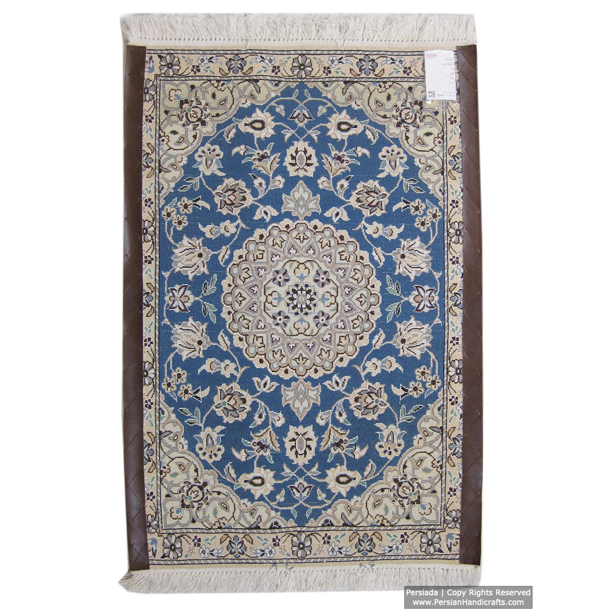 Medallion Design Wool & Cotton Naein Persian Rug  -  RN5006-Persian Handicrafts