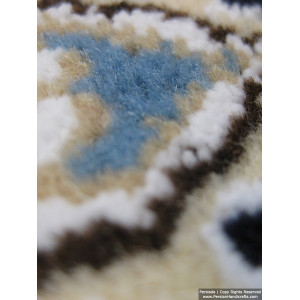 Medallion Design Wool & Cotton Naein Persian Rug  -  RN5007-Persian Handicrafts