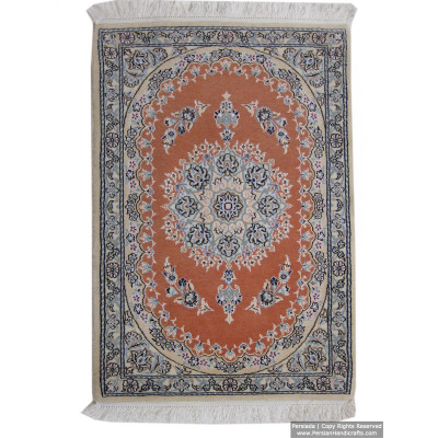 Medallion Design Wool & Cotton Naein Persian Rug  -  RN5009
