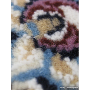 Medallion Design Wool & Cotton Naein Persian Rug  -  RN5010-Persian Handicrafts