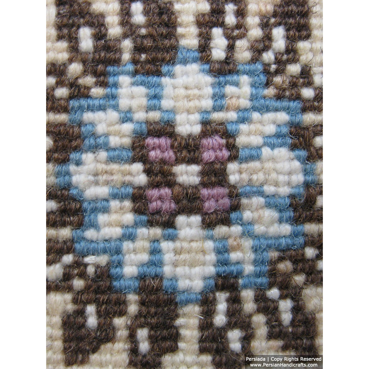 Medallion Design Wool & Cotton Naein Persian Rug  -  RN5010-Persian Handicrafts