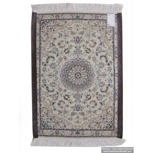 Medallion Design Wool & Cotton Naein Persian Rug  -  RN5010-Persian Handicrafts