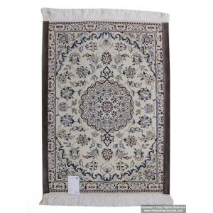 Medallion Design Wool & Cotton Naein Persian Rug  -  RN5011-Persian Handicrafts