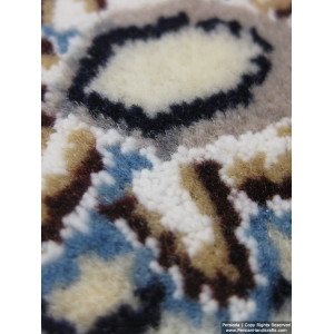 Medallion Design Wool & Cotton Naein Persian Rug  -  RN5013-Persian Handicrafts