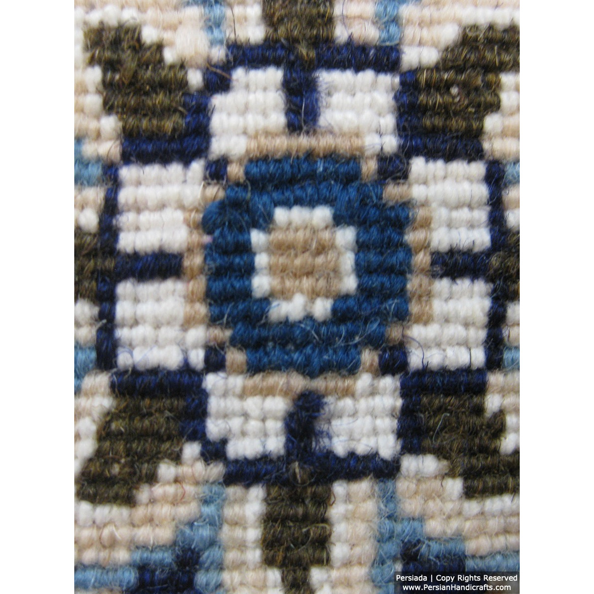 Medallion Design Wool & Cotton Naein Persian Rug  -  RN5013-Persian Handicrafts