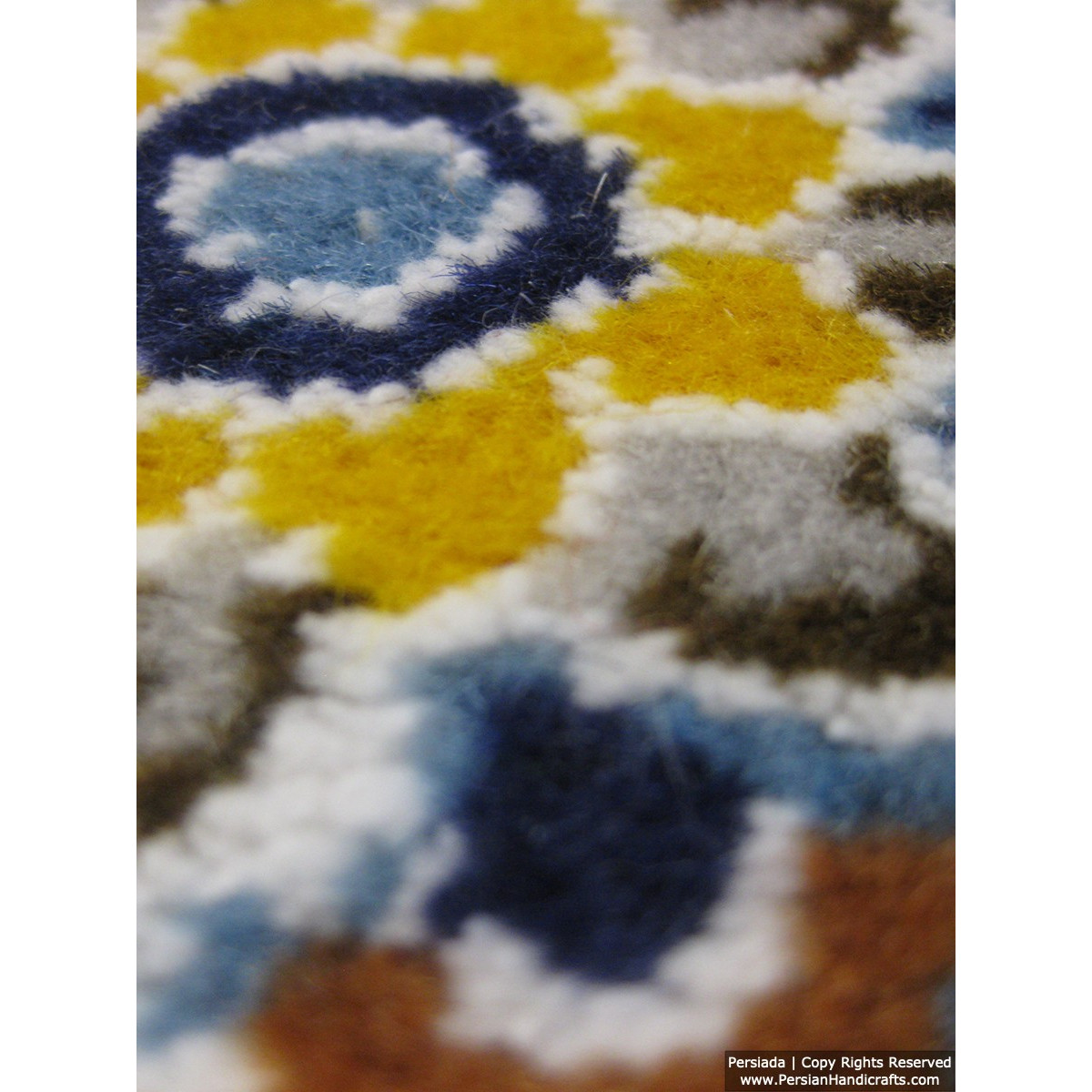Medallion Design Wool & Cotton Naein Persian Rug  -  RN5014-Persian Handicrafts