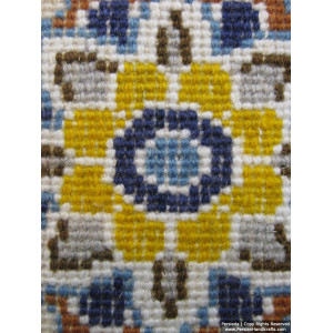 Medallion Design Wool & Cotton Naein Persian Rug  -  RN5014-Persian Handicrafts