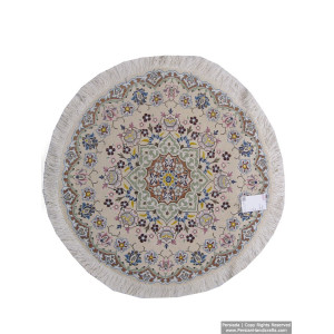 Medallion Design Wool & Cotton Naein Persian Rug  -  RN5014-Persian Handicrafts