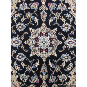 Medallion Design Wool & Cotton Naein Persian Rug  -  RN5015-Persian Handicrafts