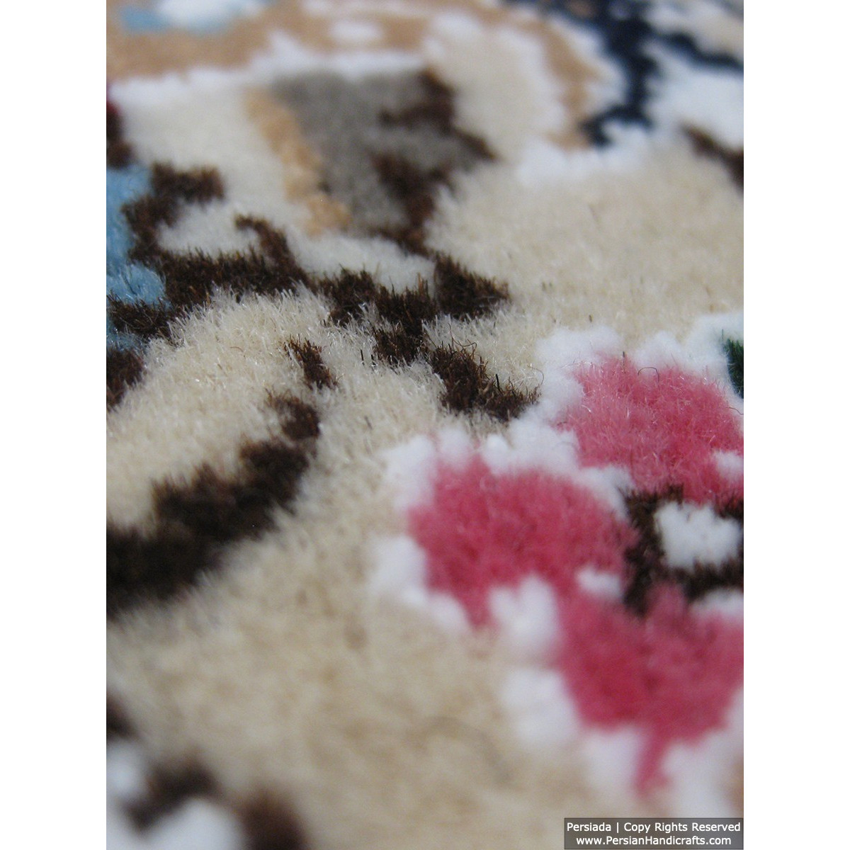 Medallion Design Wool & Cotton Naein Persian Rug  -  RN5015-Persian Handicrafts