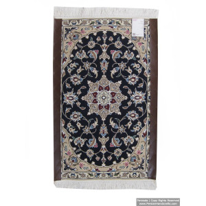 Medallion Design Wool & Cotton Naein Persian Rug  -  RN5015-Persian Handicrafts