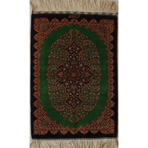 Qom Persian Silk Rug - PRQ1011-Persian Handicrafts