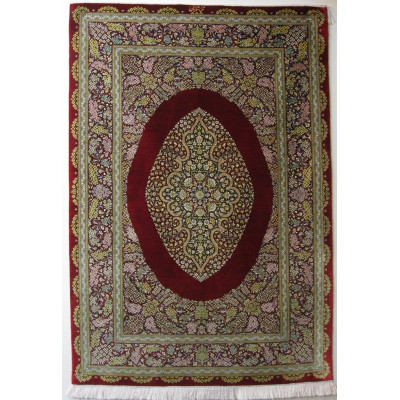 Premium Medallion Design Silk Qum Rug - RQ4055