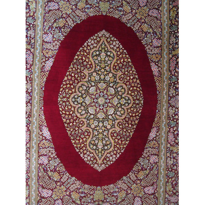 Premium Medallion Design Silk Qum Rug - RQ4055 Premium Medallion Design Silk Qum Rug - RQ4055