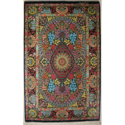Premium Medallion Design Silk Qum Rug - RQ4057