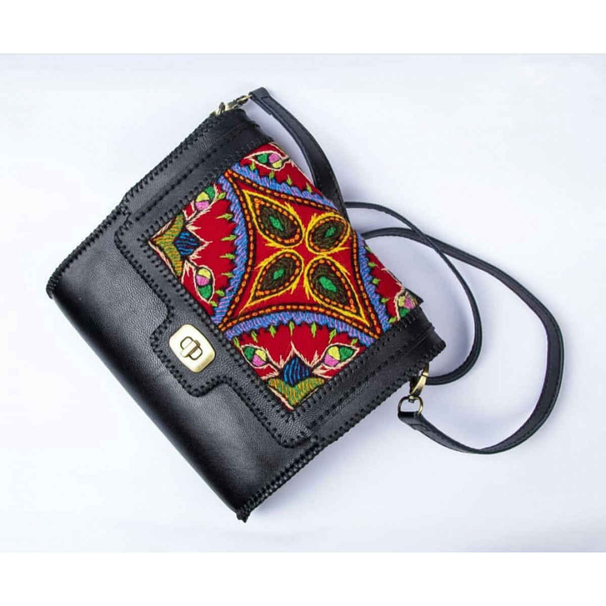 Shoulder / Messenger Handmade Leather Bag w Pateh | HPW102-Persian Handicrafts